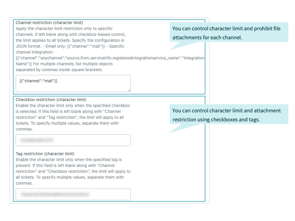 Character Limit and Attachment Restrict feature detail — Agent Productivity app on the Zendesk Marketplace